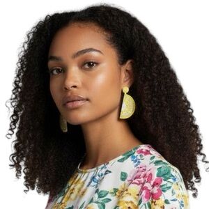 Beaded Lemon Dangle Earrings – Handmade Summer Fruit Jewelry